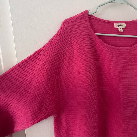 Style & Co Women’s Pink Boatneck Ribbed Sweater Rayon Nylon XXL - Picture 3 of 11